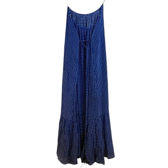J.CREW Caspia Dress In Dot Crepe De Chine Blue White Print Maxi Size XXL NWOT - Picture 4 of 8